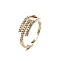 Modern Style Simple Style Solid Color Copper Inlay Zircon Open Ring sku image 4