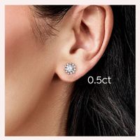 1 Pair Elegant Lady Flower Plating Inlay Sterling Silver Moissanite Ear Studs main image 1
