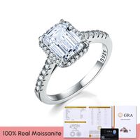 Lady Geometric Sterling Silver Gra Plating Inlay Moissanite Rings main image 2