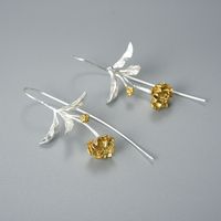 1 Pair Elegant Sweet Flower Plating Sterling Silver Earrings main image 4