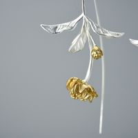 1 Pair Elegant Sweet Flower Plating Sterling Silver Earrings main image 3