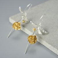 1 Pair Elegant Sweet Flower Plating Sterling Silver Earrings main image 2