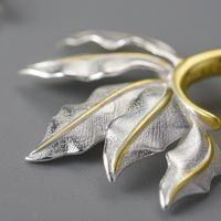 1 Pair Elegant Pastoral Leaf Plating Sterling Silver Earrings main image 3