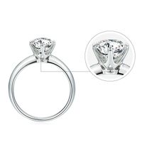 Décontractée Glamour Rond Argent Sterling Gra Incruster Moissanite Anneaux main image 5