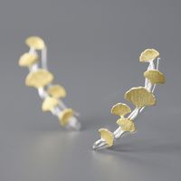 1 Pair Elegant Ginkgo Leaf Plating Sterling Silver Ear Clips sku image 1