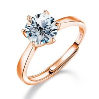 Glam Luxurious Solid Color Sterling Silver Gra Inlay Moissanite Rings sku image 6