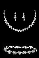 Moda Geométrico Cobre Embutido Perlas Artificiales Circón Mujeres Pulsera Aretes Collar sku image 4
