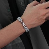 Vintage Style Simple Style Solid Color 304 Stainless Steel Pu Leather Buckle Magnetic Artificial Leather Men'S Bracelets main image 6