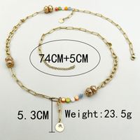 304 Stainless Steel 14K Gold Plated Casual Beaded Polishing Plating Round Crystal Beads Long Necklace Necklace main image 4