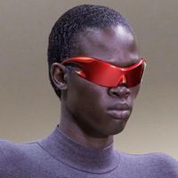 Hip-hop Exaggerated Punk Geometric Pc Oval Frame Frameless Men's Sunglasses main image 1