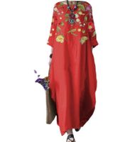 Women's Regular Dress Vintage Style Ethnic Style Round Neck Printing 3/4 Length Sleeve Flower Maxi Long Dress Holiday Tea Party main image 5