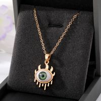 Vacation Funny Simple Style Sun Heart Shape Eye Alloy Inlay Rhinestones Women's Pendant Necklace main image 2