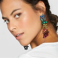 Retro Lady Gradient Color Rhinestone Inlay Artificial Gemstones Women's Drop Earrings main image 3