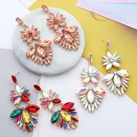 Retro Ethnic Style Flower Metal Plating Inlay Artificial Gemstones Women's Drop Earrings main image 2