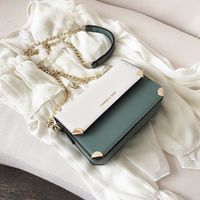 Women's Small Pu Leather Color Block Basic Streetwear Square Lock Clasp Shoulder Bag Crossbody Bag Chain Bag main image 3