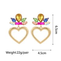 1 Pair Luxurious Heart Shape Inlay Zinc Alloy Rhinestones Dangling Earrings main image 6