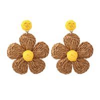 1 Paire Vacances Fleur Fait Main Raphia Boucles D'oreilles sku image 6