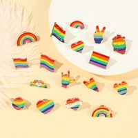Classic Style Rainbow Alloy Plating Unisex Brooches main image 3
