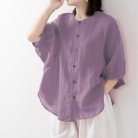 Women's Blouse Short Sleeve Blouses Casual Classic Style Solid Color main image 5
