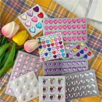 Cute Love Beautiful Girl Diamond Laser Colorful Crystal Mobile Phone Stickers Decorative Makeup Girl Stickers main image 3
