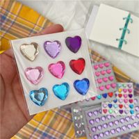 Cute Love Beautiful Girl Diamond Laser Colorful Crystal Mobile Phone Stickers Decorative Makeup Girl Stickers sku image 1