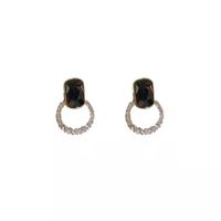 Elegant Shiny Round Oval Alloy Inlay Rhinestones Women's Earrings main image 3