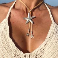 Retro Starfish Pu Leather Alloy Plating Women's Pendant Necklace main image 6