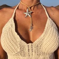 Retro Starfish Pu Leather Alloy Plating Women's Pendant Necklace main image 1