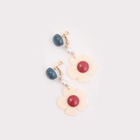 Sweet Simple Style Flower Imitation Pearl Alloy Resin Plating Gold Plated Women's Ear Clips sku image 3