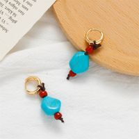 Retro Marble Turquoise Copper Plating Women's Drop Earrings main image 2