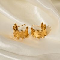 1 Pair Commute C Shape Plating Stainless Steel 18k Gold Plated Earrings main image 4