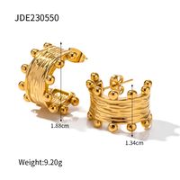 1 Paar Pendeln C-form Überzug Rostfreier Stahl 18 Karat Vergoldet Ohrringe sku image 1