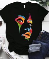 Frau T-shirt Kurzarm T-shirts Drucken Strassenmode Menschliches Gesicht main image 5