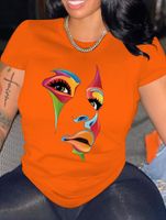 Women's T-shirt Short Sleeve T-shirts Printing Streetwear Human Face main image 4