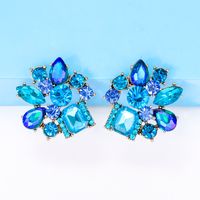 Elegant Luxurious Geometric Alloy Inlay Acrylic Glass Stone Women's Ear Studs main image 4