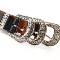 Casual Retro Solid Color Pu Leather Alloy Women's Leather Belts main image 3
