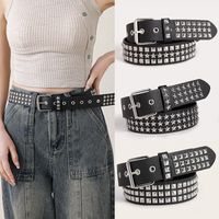 Punk Solid Color Pu Leather Iron Women'S Leather Belts main image 1