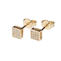 Europe Et En Amérique Croix Frontière E-commerce 2021 Cuivre Galvanoplastie Petit Carré Blanc Couleur De Zirconium Zirconium Stud Boucles D'oreilles De Mode Stud Ornement Pour Les Femmes En Gros sku image 1