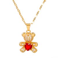 Style Simple Commuer Ours Le Cuivre Placage Incruster Cristal Strass Zircon Plaqué Or 18k Plaqué Or Plaqué Argent Pendentif sku image 17