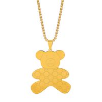 Simple Style Commute Bear Copper Plating Inlay Crystal Rhinestones Zircon 18k Gold Plated Gold Plated Silver Plated Pendant Necklace sku image 21
