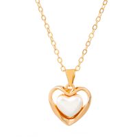 Romantic Shiny Heart Shape Rhombus Copper Plating Inlay Crystal Rhinestones Zircon 18k Gold Plated Gold Plated Silver Plated Pendant Necklace sku image 6