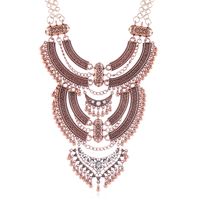 Retro Ethnic Style Solid Color Alloy Plating Inlay Rhinestones Women's Necklace main image 1