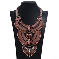 Retro Ethnic Style Solid Color Alloy Plating Inlay Rhinestones Women's Necklace main image 3