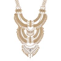 Retro Ethnic Style Solid Color Alloy Plating Inlay Rhinestones Women's Necklace main image 4