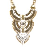 Retro Ethnic Style Solid Color Alloy Plating Inlay Rhinestones Women's Necklace main image 5
