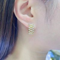 1 Pair Luxurious Geometric Inlay Copper Zircon Earrings main image 2