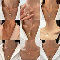 Simple Style Commute Bear Copper Plating Inlay Crystal Rhinestones Zircon 18k Gold Plated Gold Plated Silver Plated Pendant Necklace main image 1