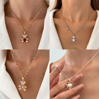 Simple Style Commute Bear Copper Plating Inlay Crystal Rhinestones Zircon 18k Gold Plated Gold Plated Silver Plated Pendant Necklace main image 8