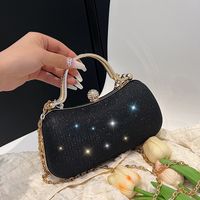 Pink Gold Silver Polyester Solid Color Sewing Thread Pillow Shape Evening Bags sku image 4