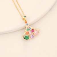 Wholesale Romantic Sweet Commute Heart Shape Flower Copper Plating Inlay 18K Gold Plated Zircon Pendant Necklace sku image 2